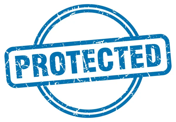 Защитная марка. защищенный круглый винтажный гранж знак. защищенные — стоковый вектор