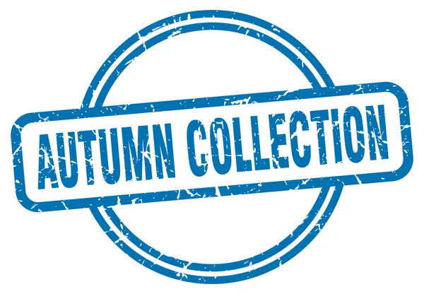 Timbre collection automne. collection automne rond vintage signe grunge. collection automne — Image vectorielle