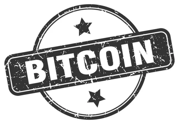 Timbre Bitcoin. Bitcoin rond signe grunge vintage. bitcoin — Image vectorielle