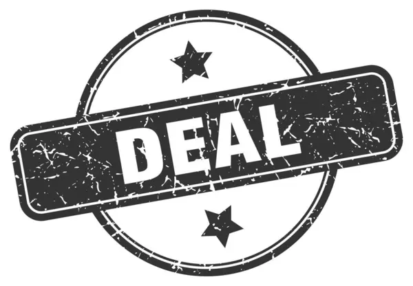 Deal stamp. deal round vintage grunge sign. deal — ストックベクタ