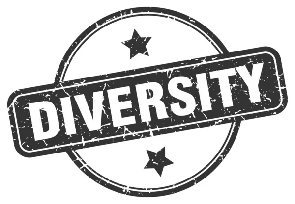 Selo de diversidade. diversidade redonda vintage grunge sinal. diversidade — Vetor de Stock