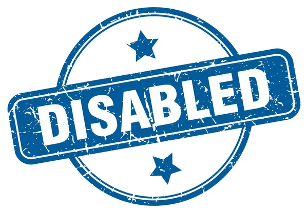 Timbro disattivato. disabili segno grunge vintage rotondo. disabili — Vettoriale Stock