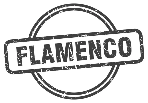 Carimbo de flamenco. flamenco redondo sinal grunge vintage. flamenco — Vetor de Stock