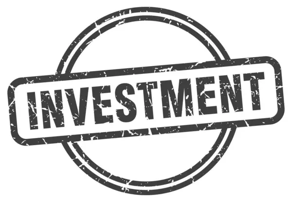 Timbre d'investissement. investissement rond vintage signe grunge. investissement — Image vectorielle