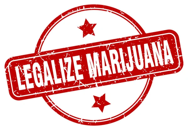 Легализовать марку марихуаны. легализовать винтажный гранж-знак с марихуаной. легализация марихуаны — стоковый вектор