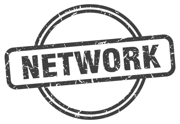 Netwerkstempel. netwerk rond vintage grunge teken. netwerk — Stockvector