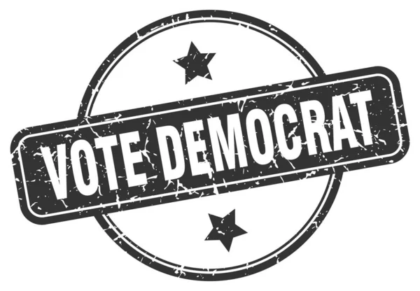Szavazz a demokrata bélyegre. szavazás demokrata kerek vintage grunge jel. szavazás demokrata — Stock Vector