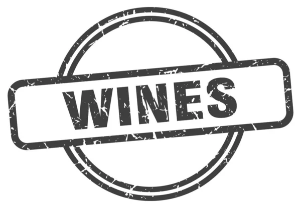 Wines stamp. wines round vintage grunge sign. wines — ストックベクタ