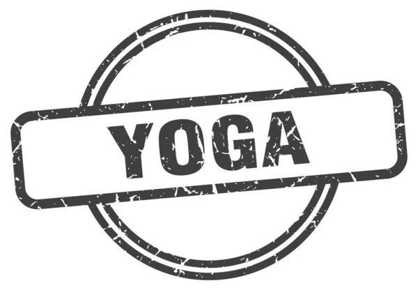 Timbre de yoga. yoga ronde vintage signe grunge. yoga — Image vectorielle