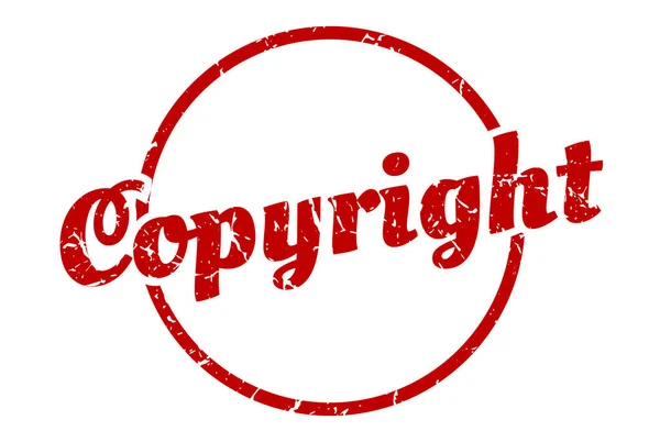 Знак Авторського Права Авторські Права Круглий Вінтажний Гранжевий Штамп Авторське — стоковий вектор