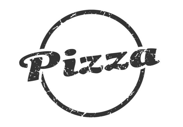 Pizza Znak Pizza Okrągła Vintage Znaczek Grunge Pizza — Wektor stockowy