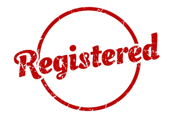 登録されたサイン 登録ラウンドヴィンテージグランジスタンプ — ストックベクタ