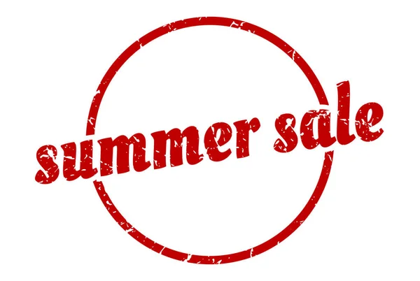 夏季销售标志 夏季销售一轮旧式的磨擦邮票 夏季销售 — 图库矢量图片