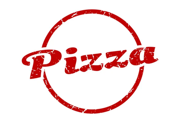 Pizza Znak Pizza Okrągła Vintage Znaczek Grunge Pizza — Wektor stockowy