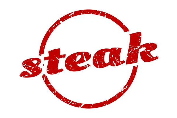 Steak Zeichen Steak Rund Vintage Grunge Stempel Steak — Stockvektor