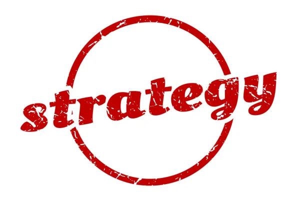 Znak Strategii Strategia Okrągły Vintage Grunge Pieczęć Strategia — Wektor stockowy