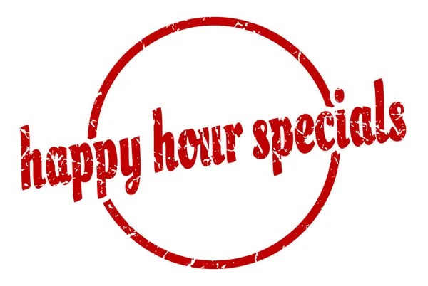Happy Hour Offres Spéciales Signe Happy Hour Specials Timbre Grunge — Image vectorielle