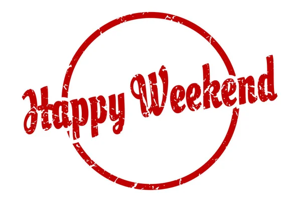 Happy Weekend Sign Happy Weekend Vintage Grunge Stamp Happy Weekend — Stock Vector