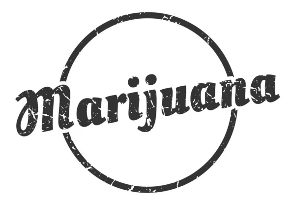 Marihuana Işareti Marihuana Yuvarlak Vintage Grunge Pulu Marijuana — Stok Vektör