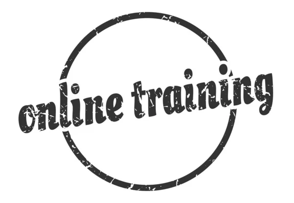 Utbildningsskylt Online Online Träning Runda Vintage Grunge Stämpel Utbildning Nätet — Stock vektor