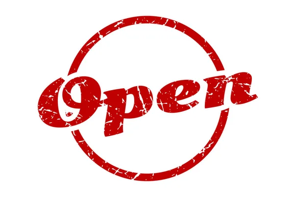 Відкритий Знак Відкритий Круглий Вінтажний Гранжевий Штамп Відкрите — стоковий вектор