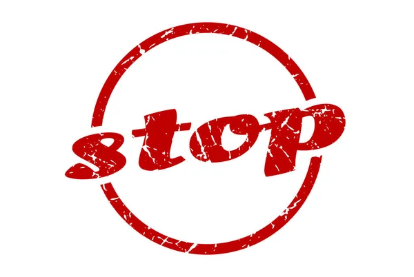 Stop Arrêter Rond Timbre Grunge Vintage Arrête — Image vectorielle