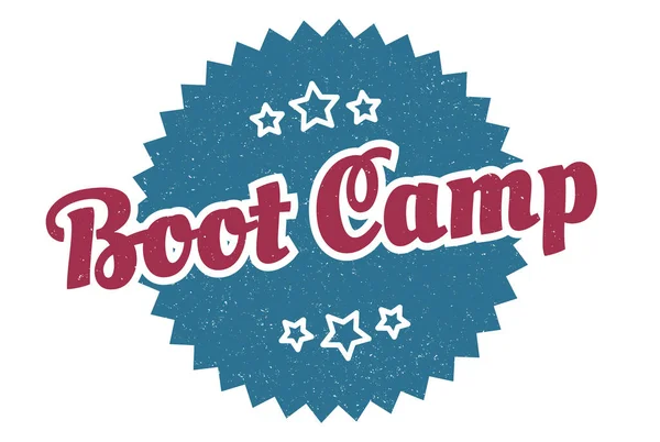 Panneau Camp Entraînement Boot Camp Étiquette Rétro Vintage Ronde Camp — Image vectorielle
