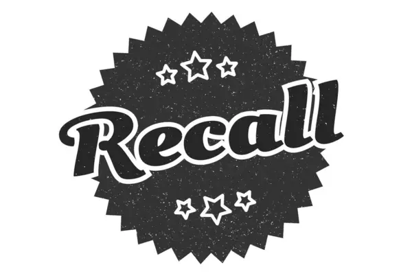 Recall Sign Recall Vintage Retro Label Recall — Stock Vector