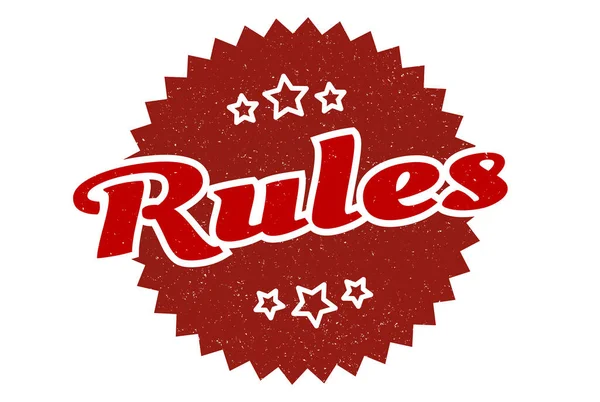 Κανόνες Υπογράψει Κανόνες Γύρο Vintage Ρετρό Ετικέτα Κανόνες — Διανυσματικό Αρχείο