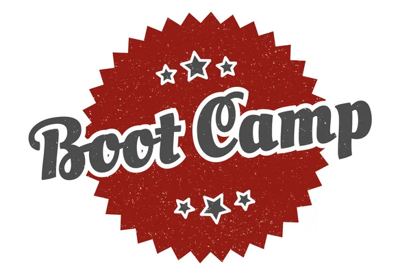 Panneau Camp Entraînement Boot Camp Étiquette Rétro Vintage Ronde Camp — Image vectorielle