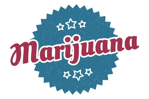 Πινακίδα Μαριχουάνας Μαριχουάνα Γύρο Ρετρό Ετικέτα Εποχής Μαριχουάνα — Διανυσματικό Αρχείο