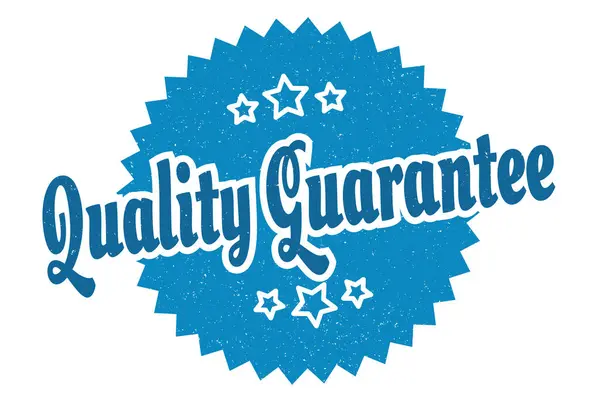 Qualitätsgarantie Zeichen Qualität Garantiert Rundes Vintage Retro Label Qualitätsgarantie — Stockvektor