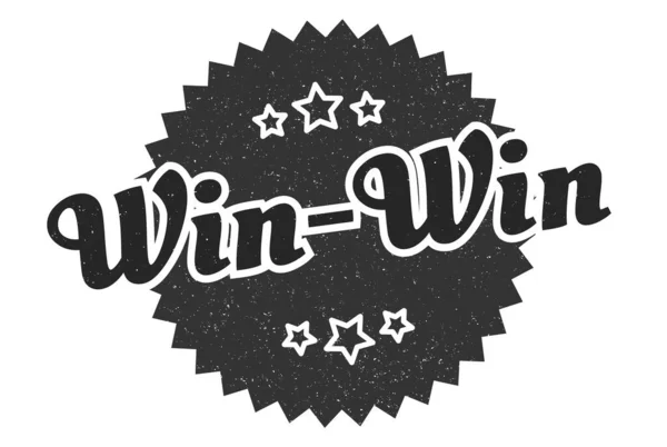 Win Win Tecken Win Win Runda Vintage Retro Etikett Win — Stock vektor