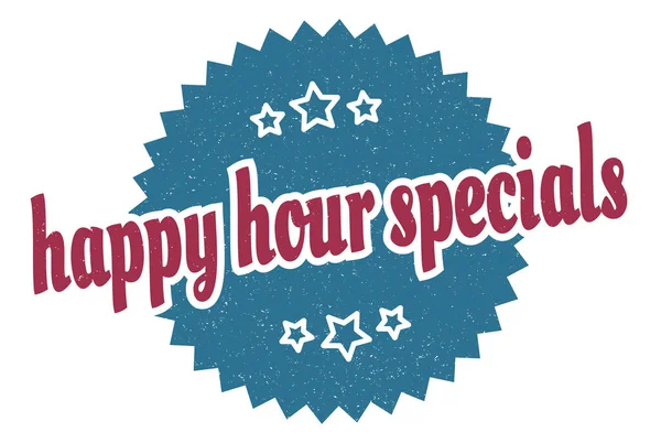 Happy Hour Specials Unterzeichnen Happy Hour Specials Rund Das Retro — Stockvektor