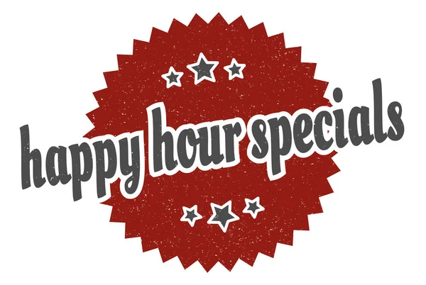 Happy Hour Specials Unterzeichnen Happy Hour Specials Rund Das Retro — Stockvektor