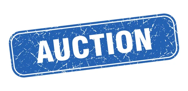 Auktionsstämpel Auktion Kvadrat Grungy Blå Tecken — Stock vektor