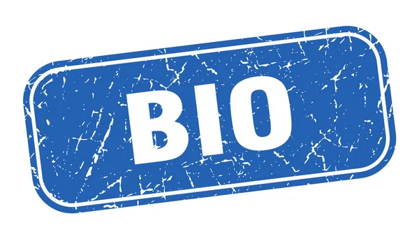 Biomarken Bio Square Grungy Blaues Zeichen — Stockvektor