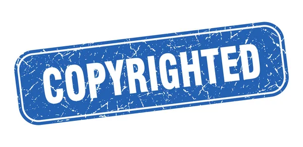 Pieczęć Chroniona Prawem Autorskim Prawa Autorskie Kwadrat Grungy Niebieski Znak — Wektor stockowy