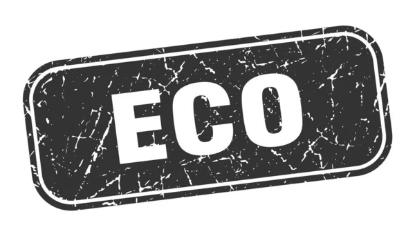 Ekomärkning Eco Kvadrat Grungy Svart Tecken — Stock vektor
