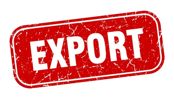 Vývozní Razítko Exportovat Čtvercový Špinavý Červený Znak — Stockový vektor
