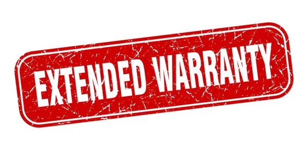 Extended Warranty Stamp Extended Warranty Square Grungy Red Sign — Stock Vector