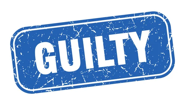 Guilty Stamp Guilty Square Grungy Blue Sign — Stock Vector