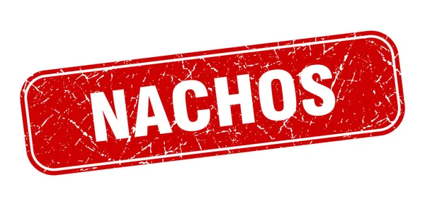 Nacho Pulu Nachos Square Grungy Red Tabelası — Stok Vektör