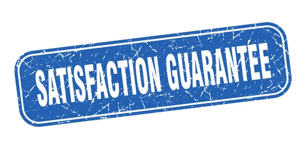 Sello Garantía Satisfacción Garantía Satisfacción Cuadrado Grungy Signo Azul — Vector de stock
