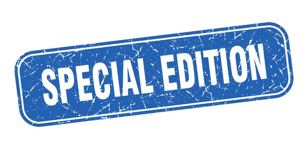 Sello Edición Especial Edición Especial Cuadrada Grungy Signo Azul — Archivo Imágenes Vectoriales