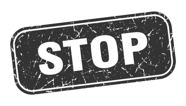 Stopstempel Stop Vierkante Grungy Zwart Teken — Stockvector