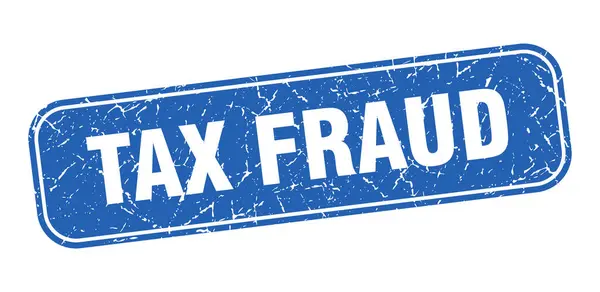 Timbre Fraude Fiscale Fraude Fiscale Carré Grungy Signe Bleu — Image vectorielle