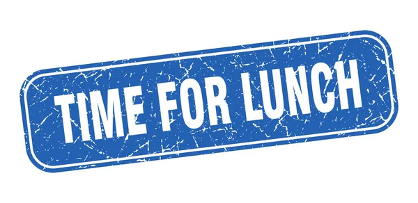 Czas Pieczątkę Lunch Czas Lunch Kwadrat Grungy Niebieski Znak — Wektor stockowy