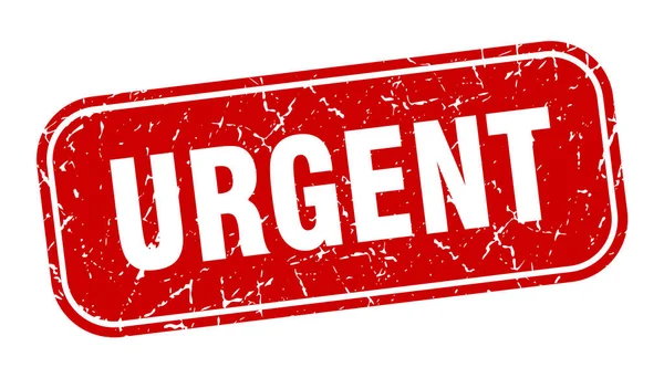 Timbro Urgente Urgente Piazza Grungy Segno Rosso — Vettoriale Stock
