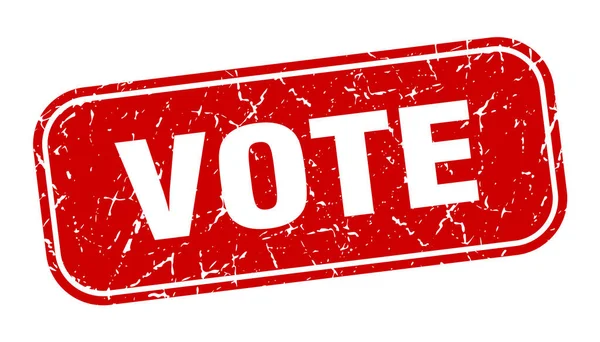 Σφραγίδα Ψήφου Ψηφοφορία Τετράγωνο Grungy Κόκκινο Σημάδι — Διανυσματικό Αρχείο